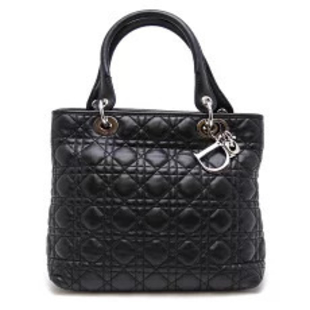 Christian Dior Lady Handbag Lambskin Black